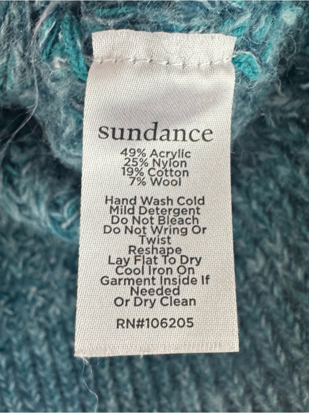 Sundance Women's Large Teal Blue Marlyse Chunky Cable Knit V Neck Sweater Lg L - Picture 3 of 4
